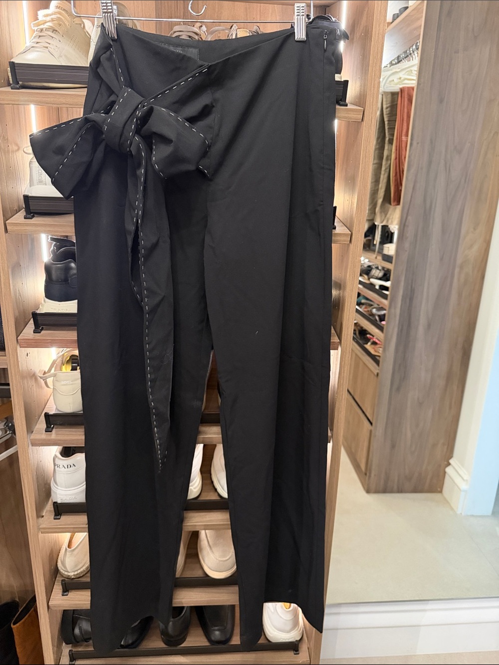 Zara Black Slacks with Bow